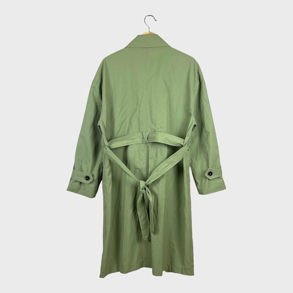 Bershka Cotton Trench Coat in Khaki Green - Picture 2 of 12